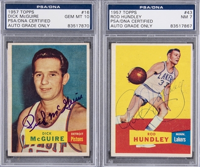 1957/58 Topps Basketball Signed Cards Pair (2 Different) - Both PSA/DNA-Graded